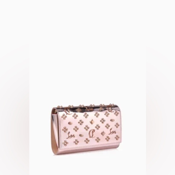 Christian Louboutin Paloma Clutch vintage Rose specchio - Picture 7 of 12